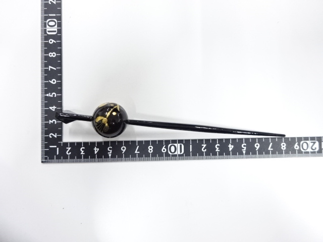  アンティーク　漆塗り蒔絵　簪